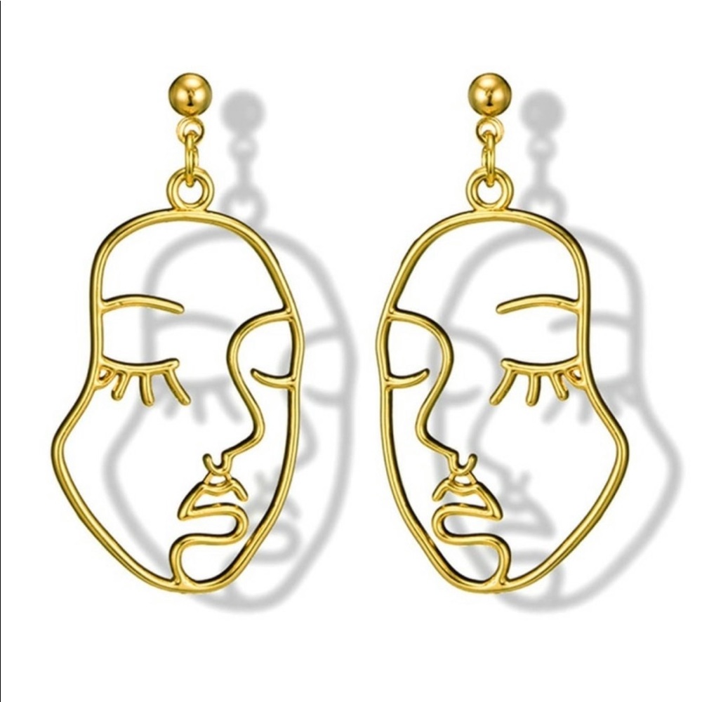 • Lola • Hollow Abstract Face Earrings - Picture 4 of 6